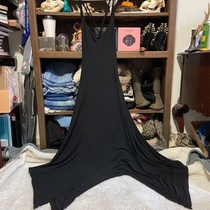 Killstar xs black pentagram slip dress handkerchief hem euc